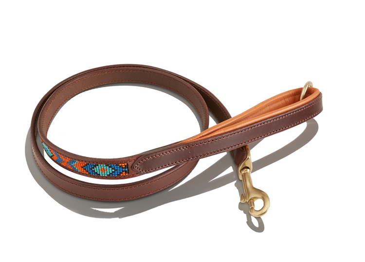 Stripe Beaded Dog Lead with Padded Handle
