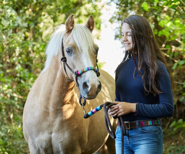 Brown Stripe Beaded Design Pressure Halter