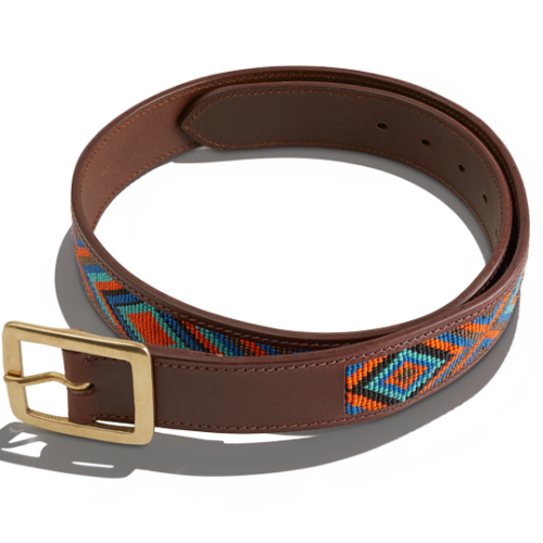 Blackshaw's Leather Aztec Beaded Belt